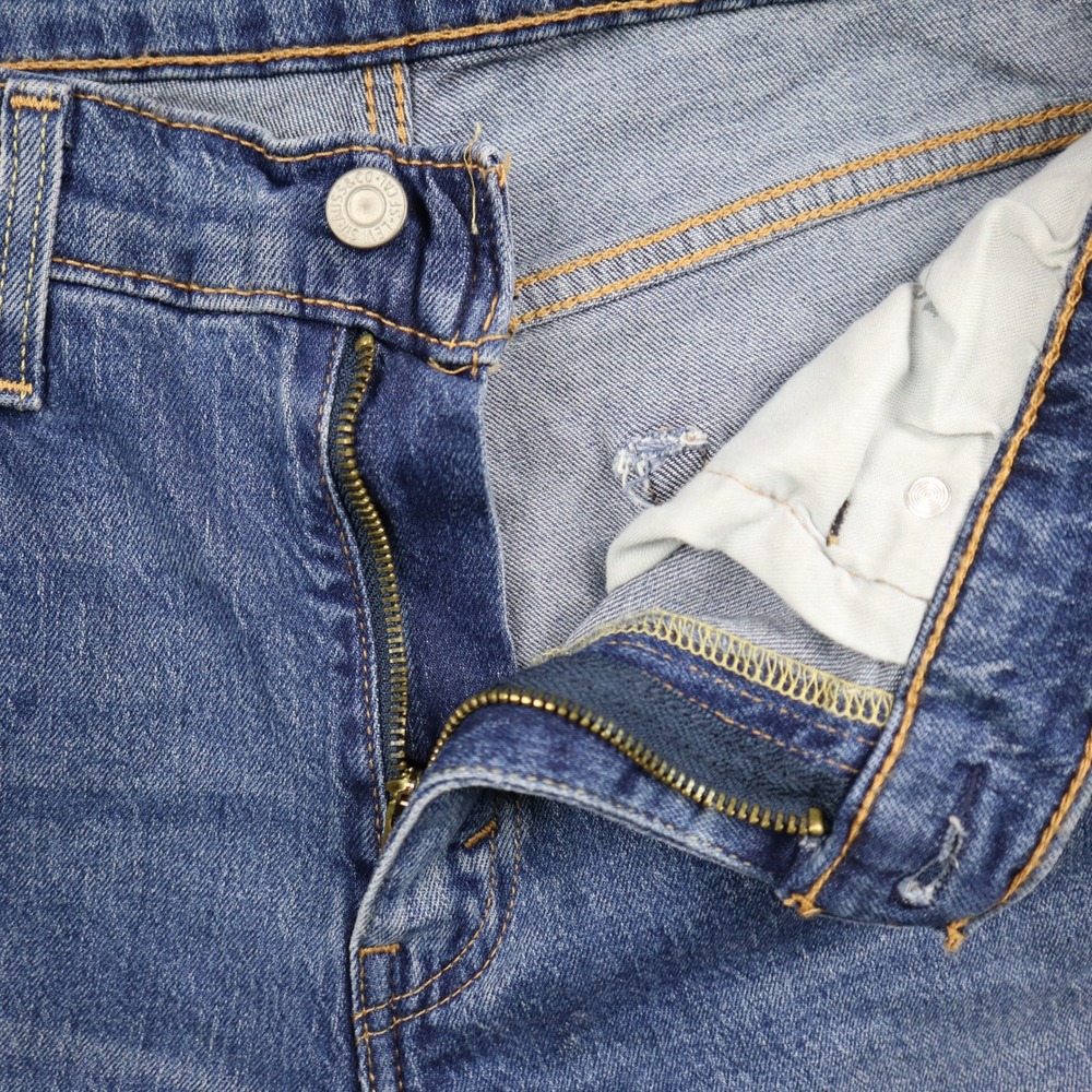 Levi's 511 Denim Shorts Mens 34 Slim Fit Cut Off Raw Hem Blue Jean Shorts - Picture 11 of 12